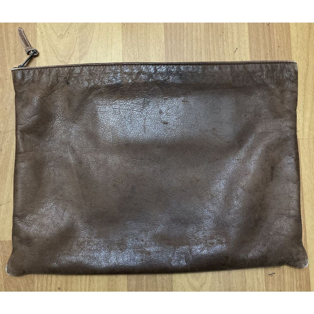 Vintage Rare 80s Virginia Tech Brown Leather Large 16” Documents File Folder Bag